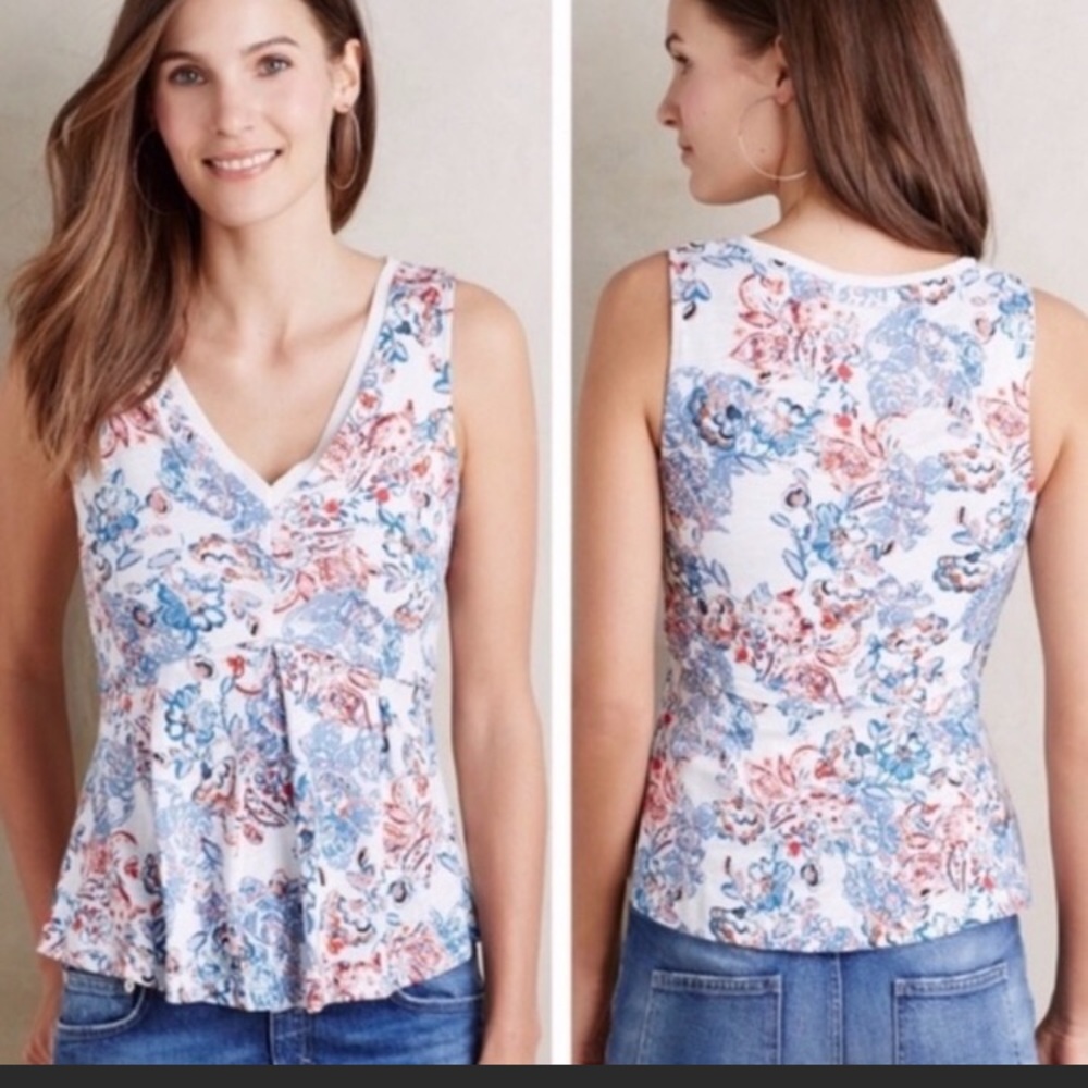 Anthropologie Deletta Peplum Top
